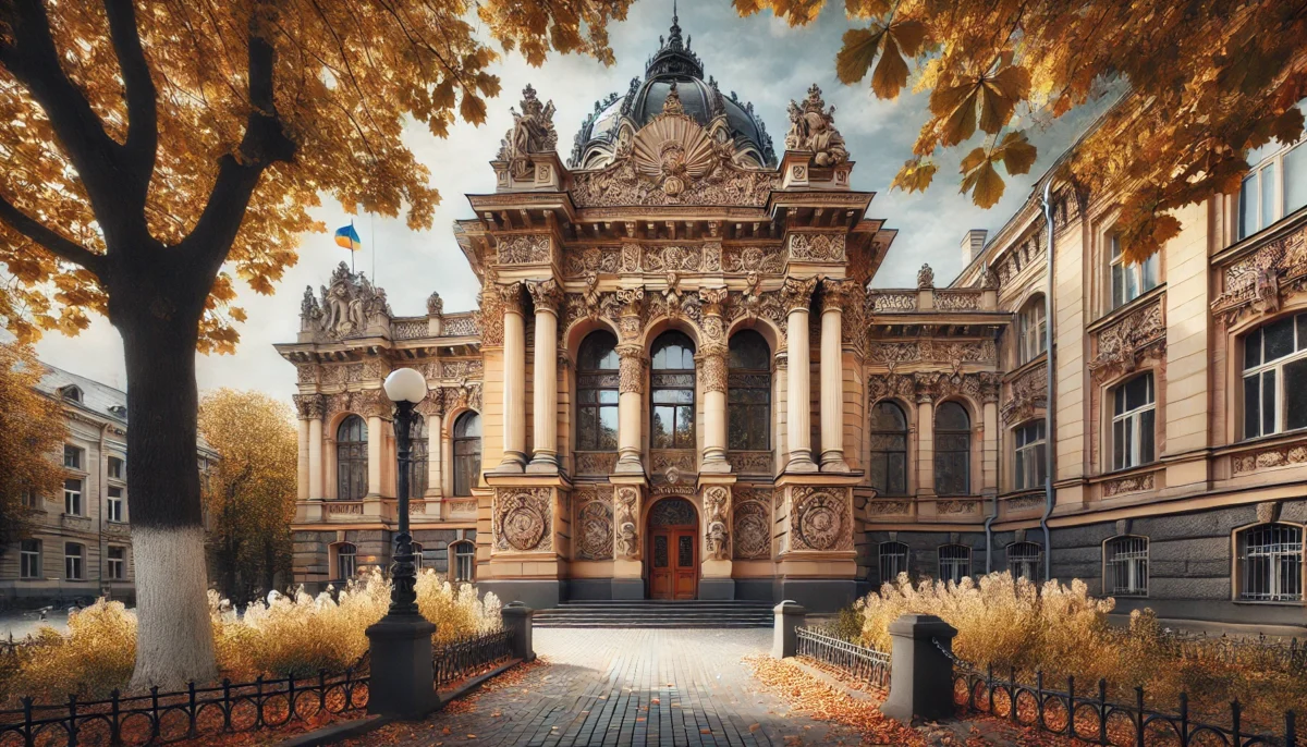 Національний університет _Львівська політехніка_ у Львові_ велична будівля в класичному стилі з колонами, великими вікнами та скульптурними елементами. пошук хати бот